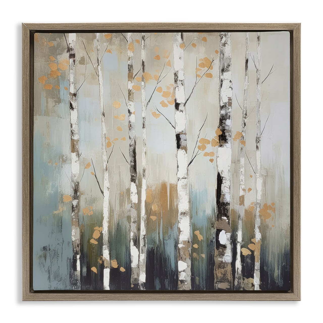 Stupell Industries Autumn Birch Impressions Framed Floater Canvas Wall Art Design by Irena Orlov